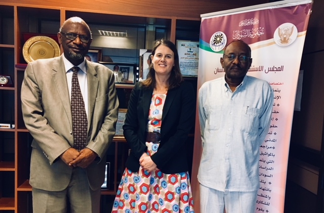 Dr. Tarig Mubarak Magzoub, Sudan’s interest in ratifying the UN Convention against Torture during a meeting with CTI Head of Secretariat, Dr. Alice Edwards, together with Ambassador Sayed Altayeb Ahmed,